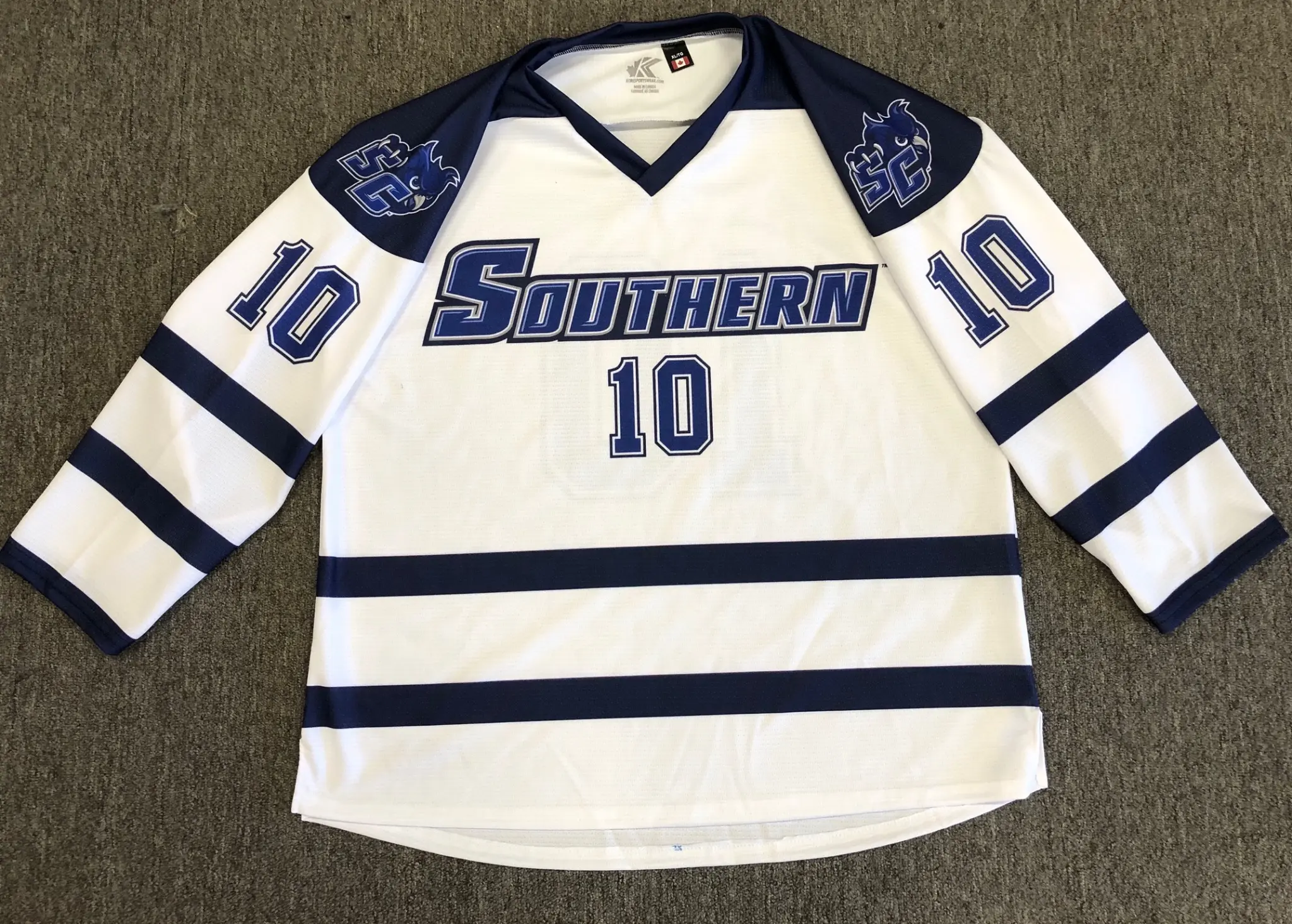Southern Connecticut State University white hockey jersey